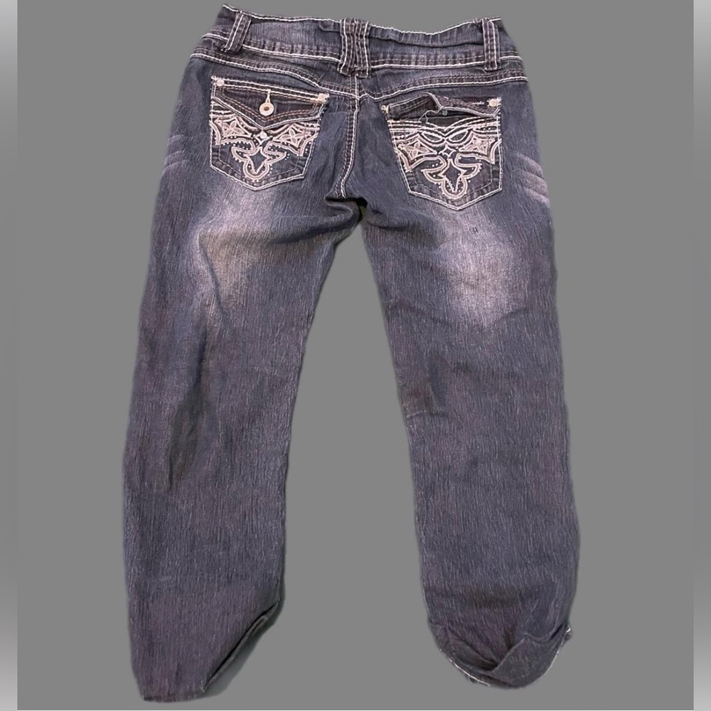 Angels Y2K bedazzled denim capris